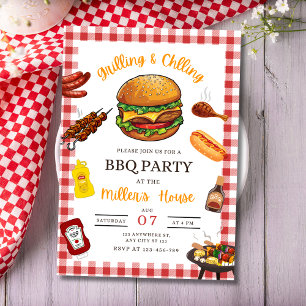 バーベキュー パーティーの招待状, バックヤード BBQ グリル&チル 招待状