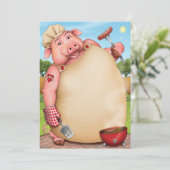 バーベキュー パーティーの招待状、BBQ ステーショナリー 招待状 (スタンド正面)