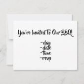 バーベキュー・パーティーの開始! 招待状 (裏面)