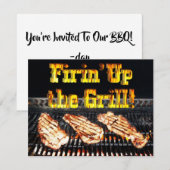 バーベキュー・パーティーの開始! 招待状 (正面/裏面)