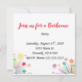 バーベキュー パーティーへのご招待 招待状 (裏面)