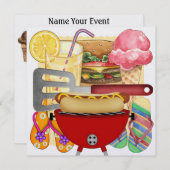 バーベキュー・パーティー 招待状 (正面/裏面)