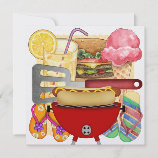 バーベキュー・パーティー 招待状 (正面)