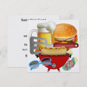 バーベキュー・パーティー - 7月4日 招待状 (正面/裏面)