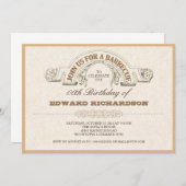 バーベキュー パーティ ヴィンテージ タイポグラフィ 招待状 (正面/裏面)