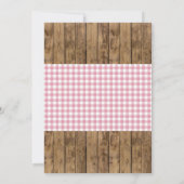 バーベキュー&ビールピンクプレイドストリングライツバースデーパーティー 招待状 (裏面)