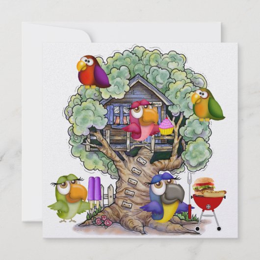 バーベキュー - ピクニック - パーティー - SRF 招待状 (正面)