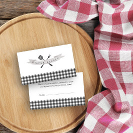 バーベキュー ベビーシャワー おむつくじ グレー Plaid ヴィンテージ エンクロージャーカード