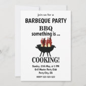 バーベキュー モダン サマーパーティー BBQ 招待状 (正面)
