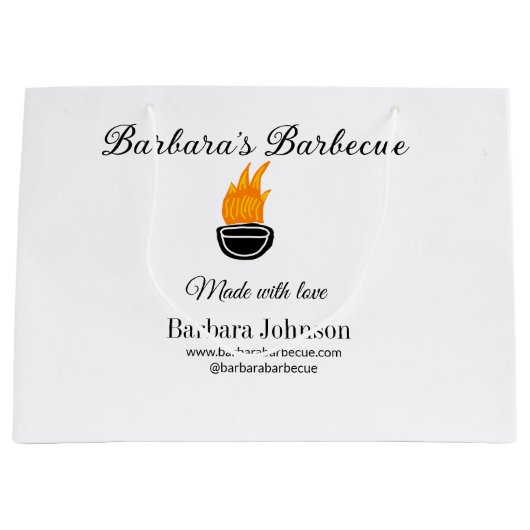 バーベキュー レストラン キッチン ソーシャル メディア ウェブサイト n ラージペーパーバッグ (正面)