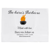 バーベキュー レストラン キッチン ソーシャル メディア ウェブサイト n ラージペーパーバッグ (裏面)