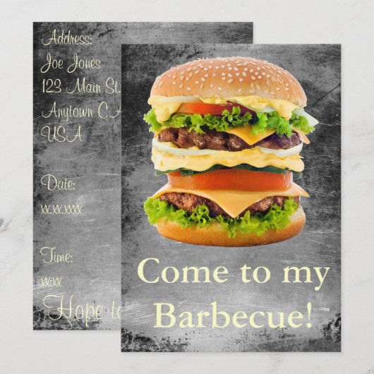バーベキュー 招待状 (正面/裏面)