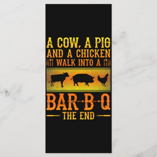 バーベキュー 牛の豚と鶏がBBQに入る メニュー (正面)