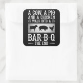 バーベキュー 牛の豚と鶏肉がBBQに入る スクエアシール (バッグ)