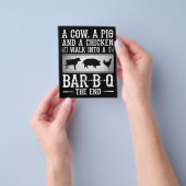 バーベキュー 牛の豚と鶏肉がBBQに入る チラシ (手)