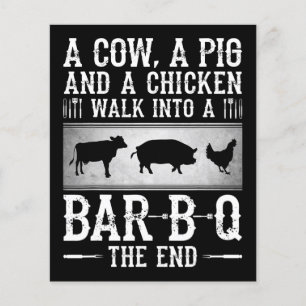 バーベキュー 牛の豚と鶏肉がBBQに入る チラシ