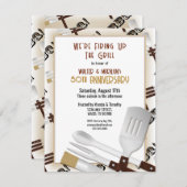 バーベキュー 結婚記念日 招待状 (正面/裏面)