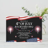 バーベキュー＆花火　アメリカ独立記念日パーティー 招待状 (スタンド正面)