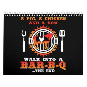 バーベキュー 豚と鶏肉がバーBbqに入る カレンダー