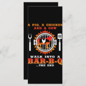 バーベキュー |豚と鶏肉がバーBbqに入る メニュー (正面/裏面)