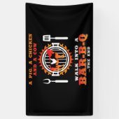 バーベキュー |豚と鶏肉がバーBbqに入る 横断幕 (縦)