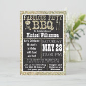 バーベキュー 50歳の誕生日パーティー招待状 招待状 (スタンド正面)