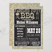 バーベキュー 50歳の誕生日パーティー招待状 招待状 (正面/裏面)