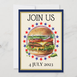 バーベキュー/7月4日/など 招待状