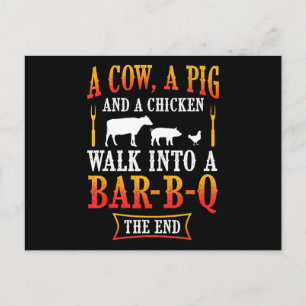 バーベキュー Barbecue Bbqジョークギフトグリルマスターシェフ シーズンポストカード