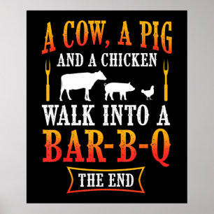 バーベキュー   Barbecue Bbqジョークギフトグリルマスターシェフ ポスター
