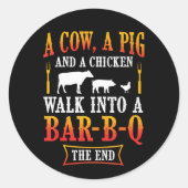 バーベキュー | Barbecue Bbqジョークギフトグリルマスターシェフ ラウンドシール (正面)