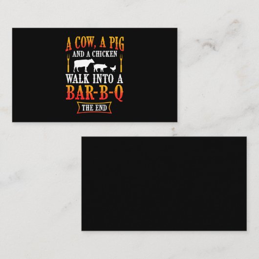 バーベキュー | Barbecue Bbqジョークギフトグリルマスターシェフ 名刺 (正面/裏面)