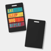 バーベキュー | Barbecue Grilling Gift 食べ sleep  BBQ バッジ (正面＆裏面)