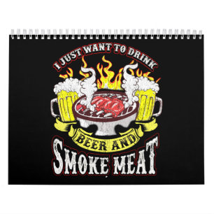 バーベキュー BBQグリリングビールのスモーク肉おもしろい引用文 カレンダー
