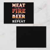 バーベキュー | BBQグリル喫煙肉火ビールリピート 名刺 (正面/裏面)