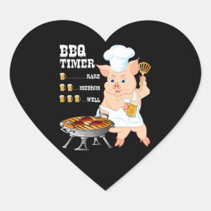 バーベキュー BBQタイマグリルバーベキュービアラバーメンズ ハートシール