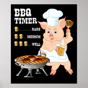 バーベキュー BBQタイマグリルバーベキュービアラバーメンズ ポスター