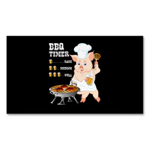 バーベキュー BBQタイマグリルバーベキュービアラバーメンズ マグネット名刺