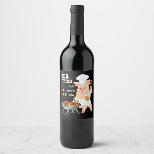バーベキュー | BBQタイマグリルバーベキュービアラバーメンズ ワインラベル (正面)