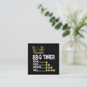 バーベキュー | BBQタイマーバーベキューおもしろいグリルギフト スクエア名刺 (スタンド正面)