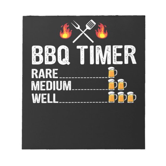 バーベキュー | BBQタイマー飲みグリルグリルビール ノートパッド (正面)