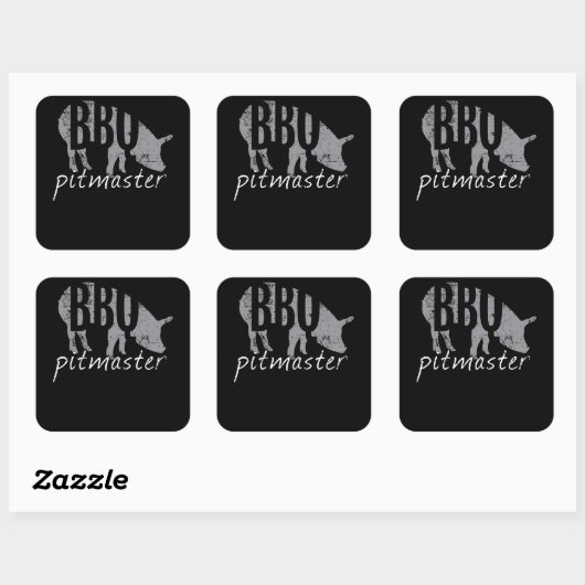 バーベキュー | BBQピットマスターピッググリルの火の日 スクエアシール (シート)