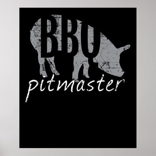 バーベキュー | BBQピットマスターピッググリルの火の日 ポスター (正面)