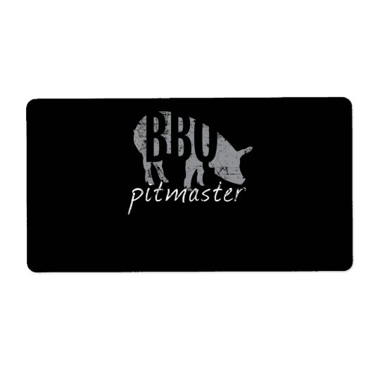 バーベキュー | BBQピットマスターピッググリルの火の日 ラベル (正面)