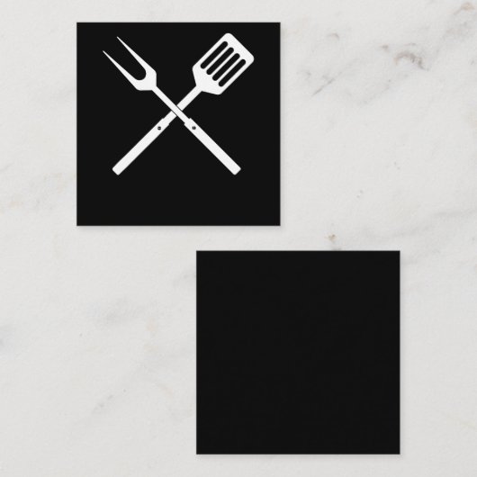 バーベキュー | BBQ器具ノベルティBBQグリルツール スクエア名刺 (正面/裏面)