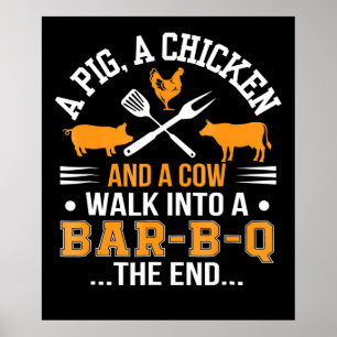 バーベキュー   BBQ愛豚チキンカウウォークバーBBQ ポスター