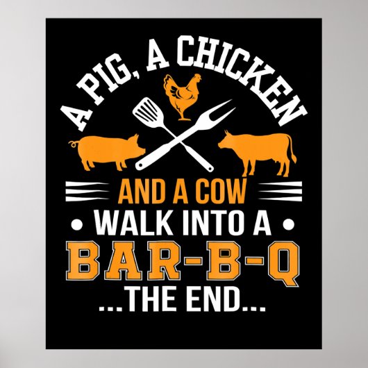 バーベキュー | BBQ愛豚チキンカウウォークバーBBQ ポスター (正面)