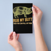 バーベキュー | BBQ豚おもしろい豚Id煙を焼く チラシ (ハンドル)