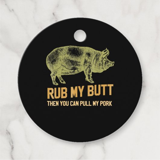 バーベキュー | BBQ豚おもしろい豚Id煙を焼く フェイバータグ (正面)