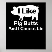 バーベキュー | BBQ豚のお尻が好きで嘘をつけない ポスター (正面)